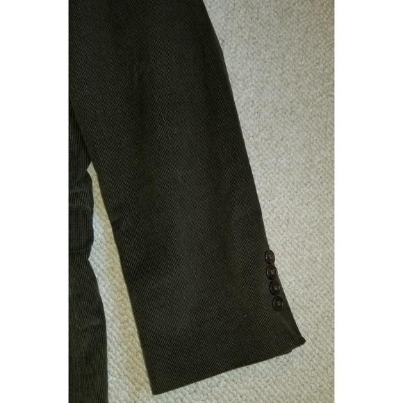 Mens Blazer-ALAN FLUSSER-olive green 100% cotton corduroy lined 2-button-M - Picture 2 of 5